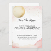 Zwei der Mond 2. Mädchen zum Geburtstag Einladung (Vorne/Hinten)