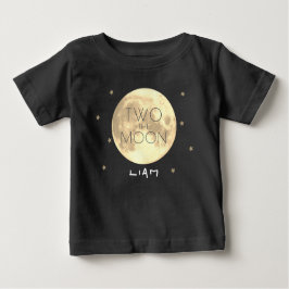 Zwei der Mond Black 2. Geburtstagskinder Baby T-shirt