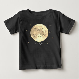 Zwei der Mond Black 2. Geburtstagskinder Baby T-shirt