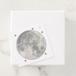 Zwei der Mond Boy 2. Geburtstag Silver Danke Geschenkanhänger