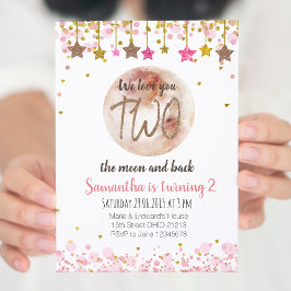Zwei der Mond Geburtstag Einladung 2. Geburtstag