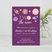 Zwei der Mond Girl rosa Planeten 2. Einladung (Stehend Vorderseite)