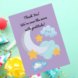 Zwei der Mond Niedliche Geburtstag Foto danke Ihne Einladung