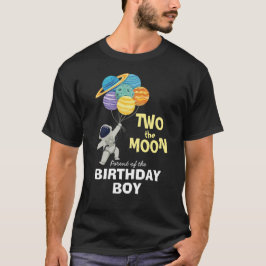 Zwei der Mond Parent of the Birthday boy Space T-Shirt