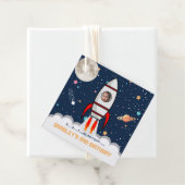 Zwei der Mond-Raketen 2. Geburtstag Foto Geschenkanhänger (Beispiel)