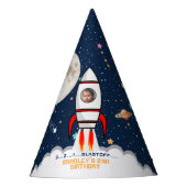 Zwei der Mond-Raketen 2. Geburtstag Foto Partyhütchen (Vorderseite)