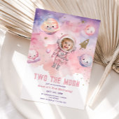 Zwei der Mond Space Mädchen Astronaut Foto Geburts Einladung