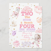 Zwei der Mond und erreichen 4 Sterne 2. 4. Geburts Einladung (Vorne/Hinten)