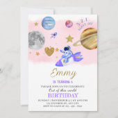 Zwei der Mond zum Geburtstag Einladung | Weltraumt (Vorderseite)