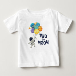 Zwei der Mond zum Geburtstag Junge Raumplaneten As Baby T-shirt