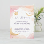 Zwei der Mond zweite Geburtstag Einladung (Stehend Vorderseite)