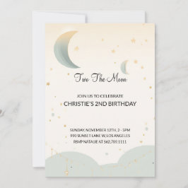 Zwei der Mond zweite Geburtstagseinladung Einladung