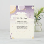 Zwei der Mond zweite Geburtstagseinladung Einladung (Stehend Vorderseite)