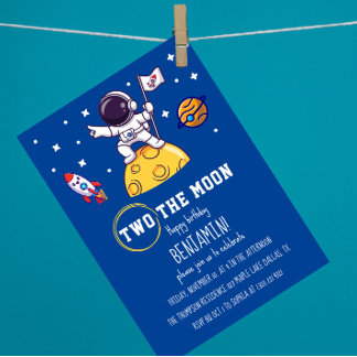 Zwei der Mond Zweiten Geburtstag Kinder Party Mode Einladung