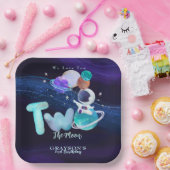 Zwei der Mondastronauten 2. Geburtstag Pappteller (Party)