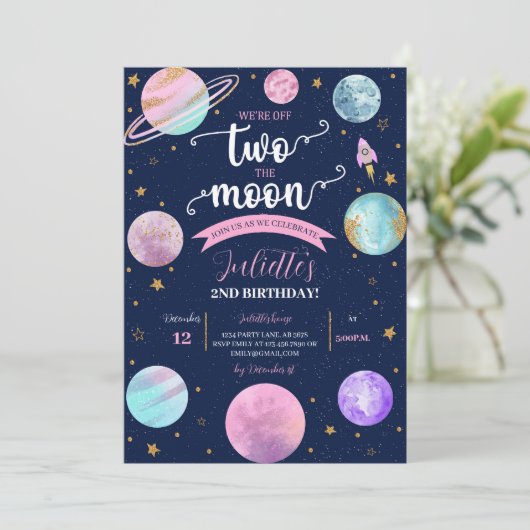 Zwei der Monde Einladung (Stehend Vorderseite)