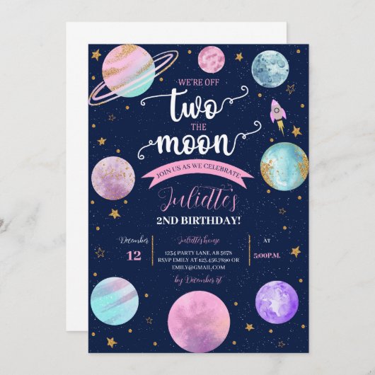 Zwei der Monde Einladung (Vorne/Hinten)