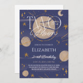 Zwei der Mondgalaxie zum Geburtstag Einladung (Vorne/Hinten)