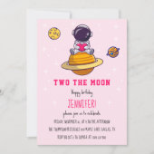 Zwei der Moon Birthday Party Zwei Jahre moderne Mä Einladung (Vorderseite)