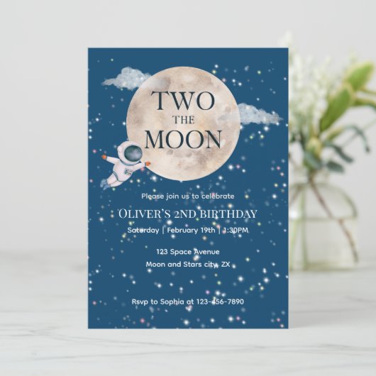 Zwei der "Moon Boy Space Astronauten" 2. Einladung (Stehend Vorderseite)