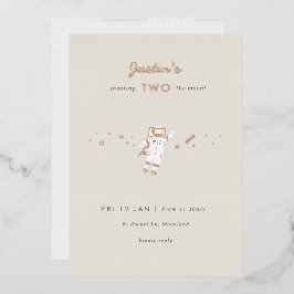 Zwei der Moon Space Party laden zum 2. Geburtstag Folieneinladung