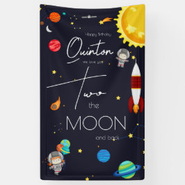 Zwei der Moon Space Themen 2. Geburtstag Party Banner