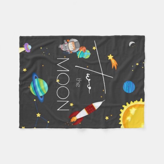 Zwei der Moon Space Themen Fleecedecke (Vorderseite (Horizontal))