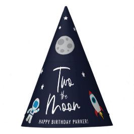 Zwei der Moon Space Themen zum Geburtstag Partyhütchen
