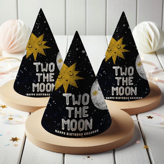 Zwei der Party des Mondes Kindergeburtstags Partyhütchen