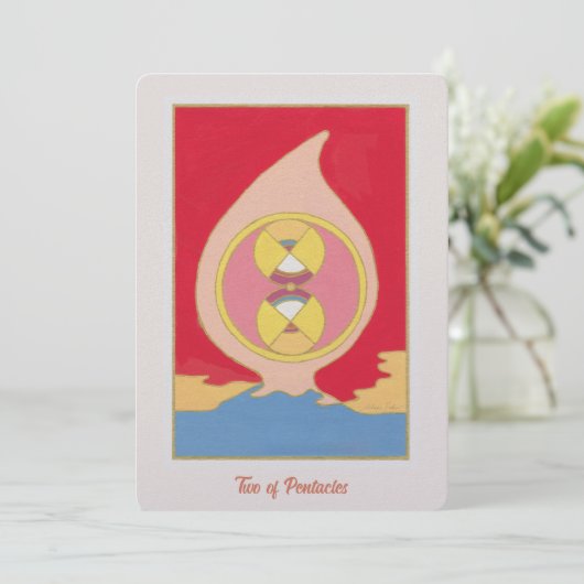 Zwei der Pentacles (Stehend Vorderseite)
