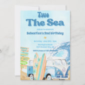 Zwei der Sea Surf Beach 2. Geburtstag Einladung (Vorderseite)