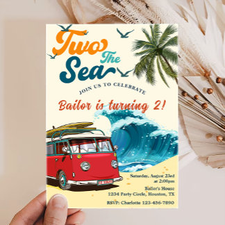 Zwei der Sea Surf Beach 2. Geburtstag Einladung