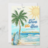 Zwei der Sea Surf Beach 2. Geburtstag Einladung (Vorderseite)