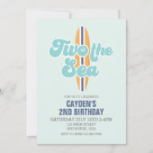 Zwei der Sea Surfboard Beach 2. Geburtstag Einladung (Vorderseite)