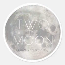 Zwei der weißen Silberjungen des Mond 2. Geburtsta Runder Aufkleber
