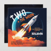 Zwei der Weltraum-Raketenplaneten Junge am 2. Gebu Einladung (Vorne/Hinten)