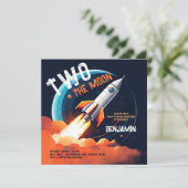 Zwei der Weltraum-Raketenplaneten Junge am 2. Gebu Einladung (Stehend Vorderseite)