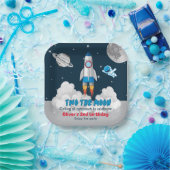 Zwei der Weltraumraketen des Mondes Boy zum zweite Pappteller (Party)