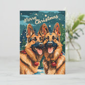 Zwei deutsche Hirten frohe Weihnachten (Stehend Vorderseite)