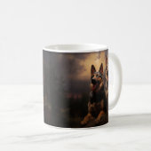 Zwei deutsche Hirten in der Abenddämmerung Kaffeetasse (VorderseiteRechts)