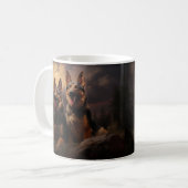 Zwei deutsche Hirten in der Abenddämmerung Kaffeetasse (Vorderseite Links)