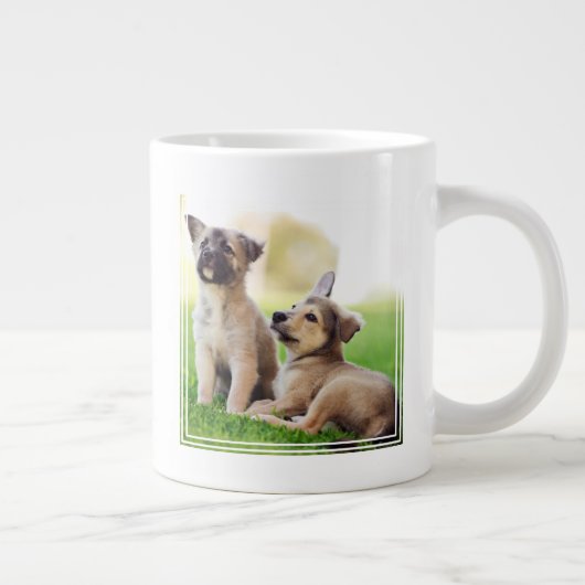 Zwei deutsche HirtenWelpen Jumbo-Tasse (Rechts)