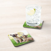 Zwei deutsche Schäferwelpen Getränkeuntersetzer (Rechte Seite)