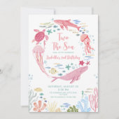 Zwei die Sea Girls am 2. Geburtstag Einladung (Vorderseite)