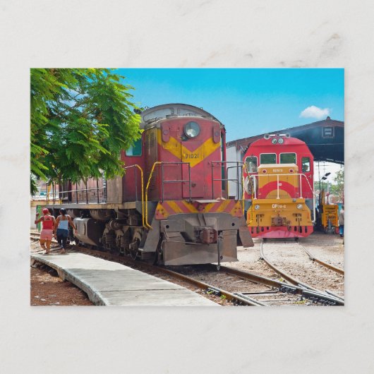 Zwei diesellocomotives postkarte (Vorderseite)