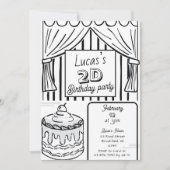 Zwei Dimensionen Comic Stil Geburtstag Einladung (Vorderseite)