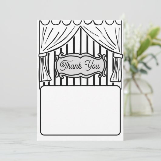 Zwei Dimensionen Comic Stil Vielen Dank Dankeskarte (Stehend Vorderseite)