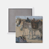 Zwei Donkeys (von Isaac Israels) Magnet (Vorderseite/Rückseite)