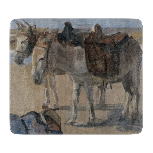 Zwei Donkeys (von Isaac Israels) Schneidebrett (Vorderseite)