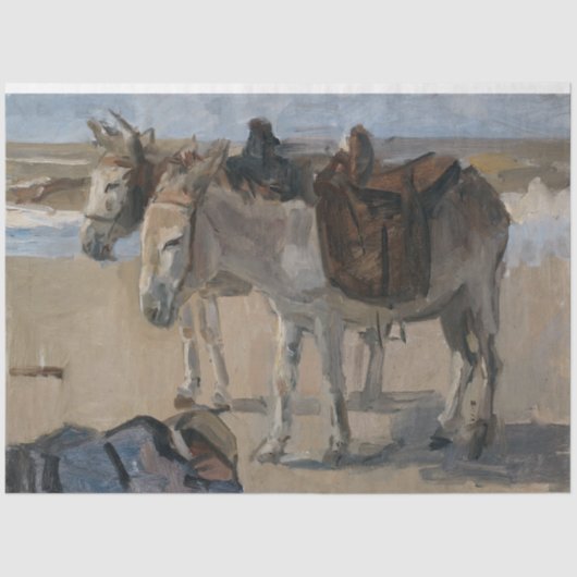 Zwei Donkeys (von Isaac Israels) Seidenpapier (Vorderseite)